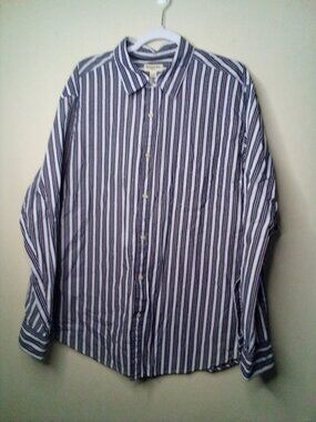 St John's Bay Shirt Men XL Button Up Long Sleeve 80s 2-Ply Stripe
